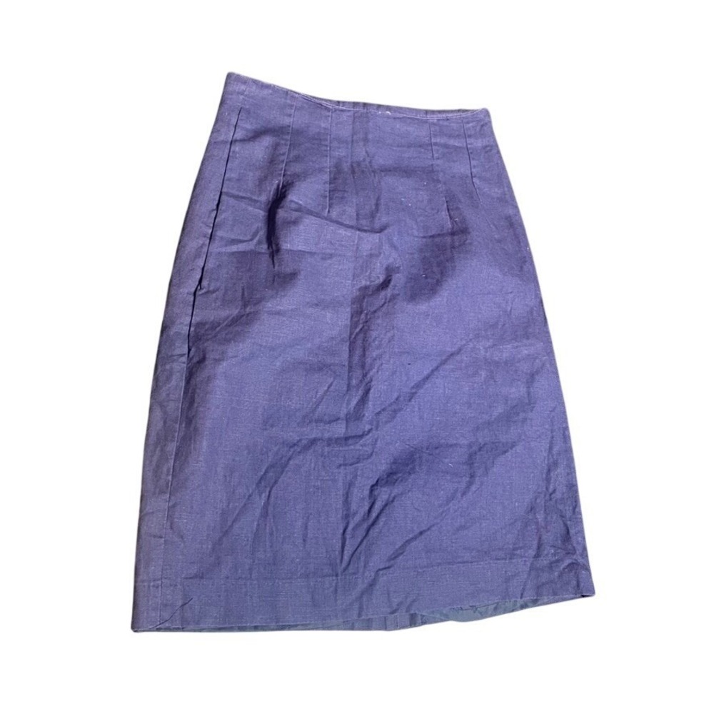 PROPHECY‎ Womens Purple Linen Blend A-Line Skirt Vintage Size 4 Knee Length Work
